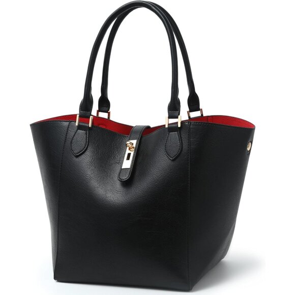 Chic Large Vegan Leather Tote Bag for Women - Perfect Work & Travel Companion - Picture 2 of 3